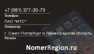 Кто звонил с 9813773079 - регион и оператор